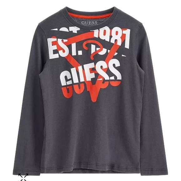 GUESS 🔥🥰 Big Boys Shirt Cotton Screen Print Logo Long Sleeve T-shirt 16 Tshirt - Picture 8 of 9